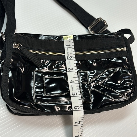 DKNY Black Premium Durable Glossy Nylon Crossbody Bag - Picture 9 of 10